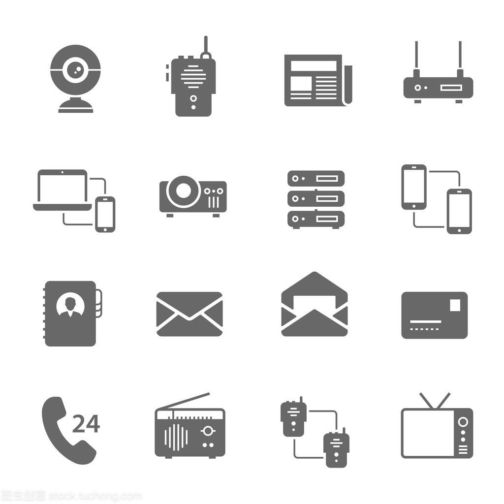 通訊設(shè)備圖標(biāo)集 連接世界的視覺語(yǔ)言